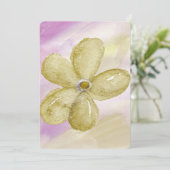 紫金ゴールド水彩赤ちゃんシャワー 招待状 (スタンド正面)