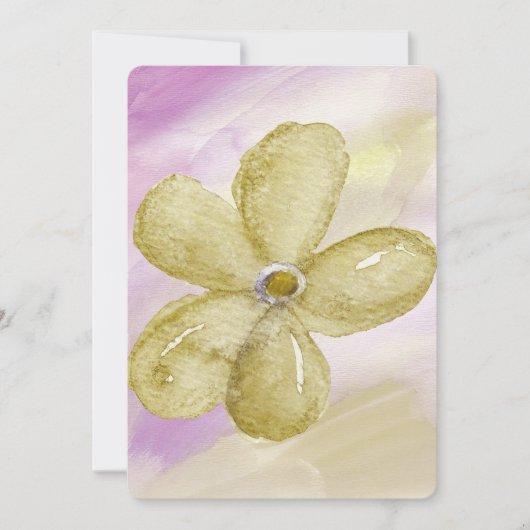 紫金ゴールド水彩赤ちゃんシャワー 招待状 (正面)