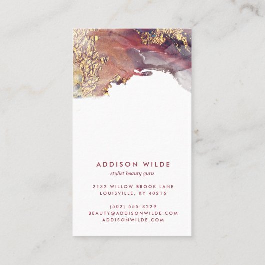 紫金ゴールド液体水色インクジュエリー表示装置 名刺 (裏面)