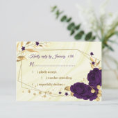 紫金ゴールド王室のフローラ大理石幾何学幾何学模様 出欠カード (スタンド正面)