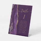 紫金ゴールド瑪瑙スクリプト結婚プラムのテーブル番号 台座サイン (正面)