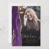 紫金ゴールド瑪瑙プラム写真グラッド発表 招待状 (正面)