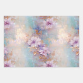 紫金ゴールド白フローラ ラッピングペーパーシート (正面3)