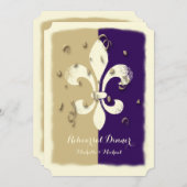 紫金ゴールド紙吹雪（紋章の）フラ・ダ・リイベント招待状 招待状 (正面/裏面)