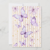 紫金ゴールド蝶キスベビーガールベビーシャワー 招待状 (裏面)