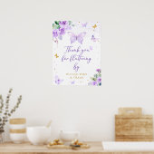 紫金ゴールド蝶フローラお楽しみに ポスター (キッチン)