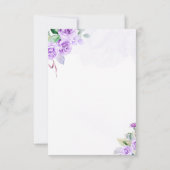 紫金ゴールド蝶フローラガールベビーシャワー サンキューカード (裏面)