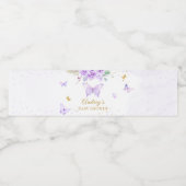 紫金ゴールド蝶フローラガールベビーシャワー ペットボトルラベル (シングルラベル)