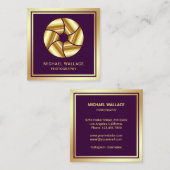 紫金箔カメラシャッターレンズ写真家 スクエア名刺 (正面/裏面)