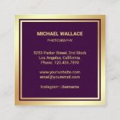 紫金箔カメラシャッターレンズ写真家 スクエア名刺 (裏面)