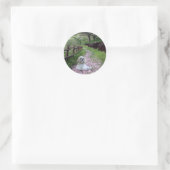 紫鈴シール紫色の花 ラウンドシール (バッグ)