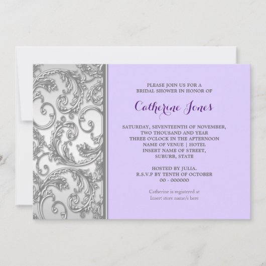 紫銀フローラ 招待状 (正面)