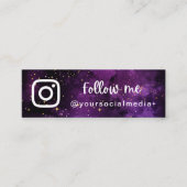 紫銀河系がソーシャル後を追メディアQRコードを輝かす スキニー名刺 (正面)