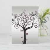 紫銀黒の結婚式後お祝い 招待状 (スタンド正面)