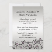 紫銀黒の結婚式後お祝い 招待状 (裏面)