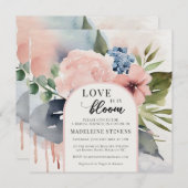 紫陽星愛開花ボホアーチはっきりしたブライダルシャワー 招待状 (正面/裏面)