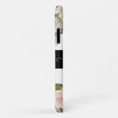 紫陽花かわいらしバラ白黒ストライプのフローラ Case-Mate iPhoneケース (裏面/右)