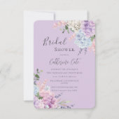 紫陽花かわいらし紫フローラブライダルシャワー 招待状 (正面)