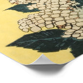 紫陽花とツバメby葛飾北斎 ポスター (角)