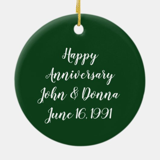 紫陽花とハッピーアニバーサリー セラミックオーナメント (裏面)