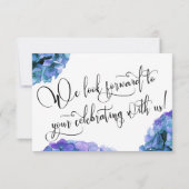 紫陽花と書道の歌のリクエストRSVP 出欠カード (裏面)