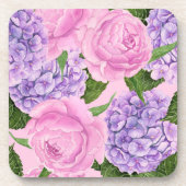 紫陽花と牡丹パターン コースター (正面)