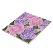 紫陽花と牡丹パターン タイル (側面)