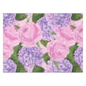紫陽花と牡丹パターン テーブルクロス (正面(横))