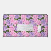 紫陽花と牡丹パターン デスクマット (キーボード&マウス)