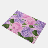 紫陽花と牡丹パターン ドアマット (アングル)