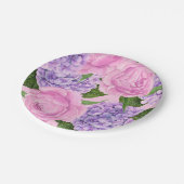 紫陽花と牡丹パターン ペーパープレート (アングル)