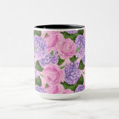 紫陽花と牡丹パターン マグカップ (中央)