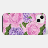 紫陽花と牡丹パターン iPhoneケース (裏面横)