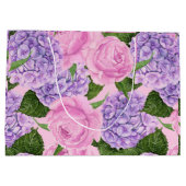 紫陽花と牡丹模様 ラージペーパーバッグ (裏面)