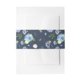 紫陽花と紫のバラパター結婚ン 招待状ベリーバンド