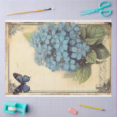 紫陽花と蝶エペソの芸術 薄葉紙 (クラフト)