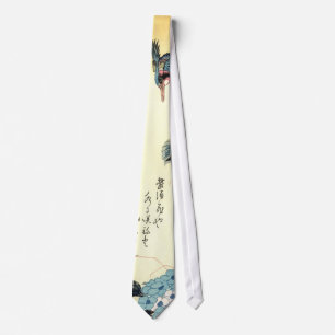 紫陽花にカワセミ,広重あじさいとカワセミ,広重 ネクタイ
