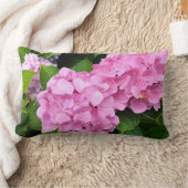 紫陽花のピンクの花束 ランバークッション (ブランケット)