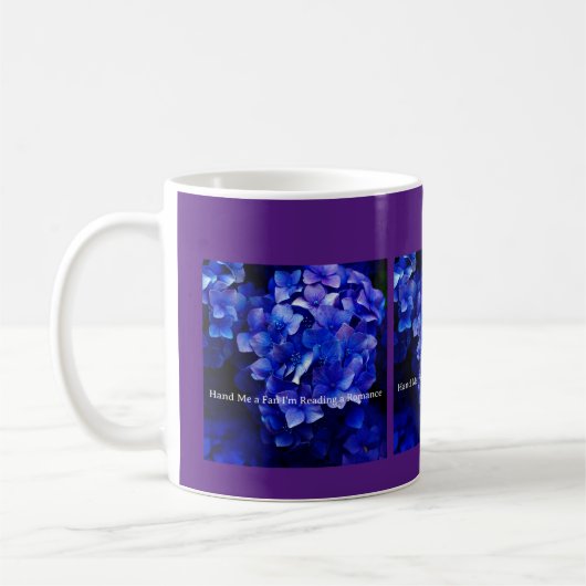 紫陽花のマグカップ 手に扇子を " コーヒーマグカップ (左)