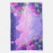 紫陽花の入ったピクセルアートキッチンタオル キッチンタオル (縦)