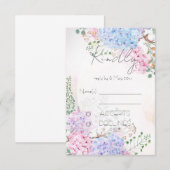 紫陽花の絵の結婚式出欠ハガキ 招待状 (正面/裏面)