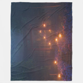 紫陽花の階段 (Night) フリースブランケット