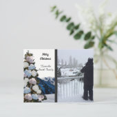 紫陽花エレガントクリスマスツリーフォトカード シーズンポストカード (スタンド正面)