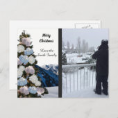 紫陽花エレガントクリスマスツリーフォトカード シーズンポストカード (正面/裏面)