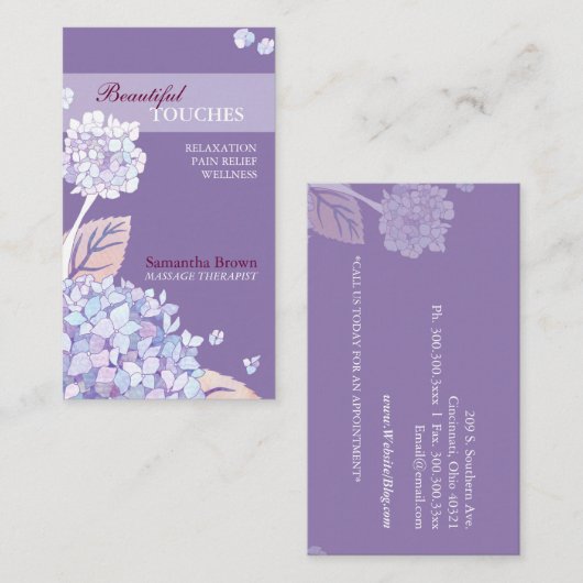 紫陽花エレガントスパサロン 名刺 (正面/裏面)