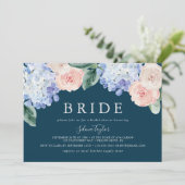 紫陽花エレガントネイビー横ブライダルシャワー 招待状 (スタンド正面)