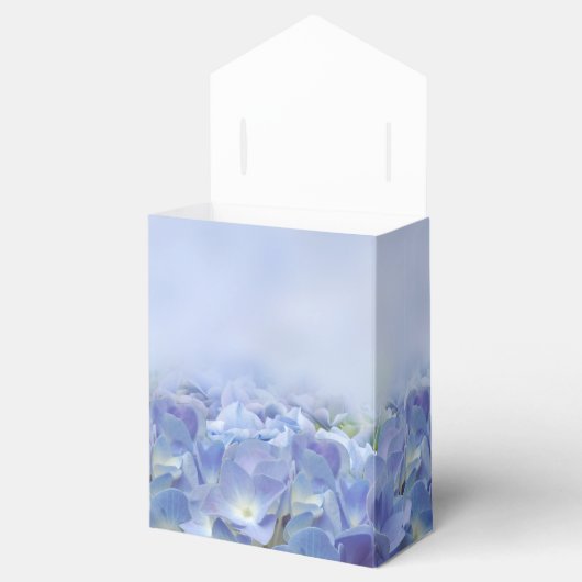 紫陽花エレガントブルー花模様結婚式の引き出物ボックス フェイバーボックス (オープン)