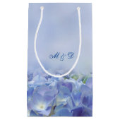 紫陽花エレガントブルー花模様 スモールペーパーバッグ (正面)
