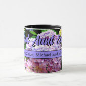 紫陽花エレガント園ピンクパープルフローラ写真 マグカップ (中央)