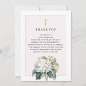 紫陽花エレガント宗教葬儀サンキューカード 招待状 (正面)